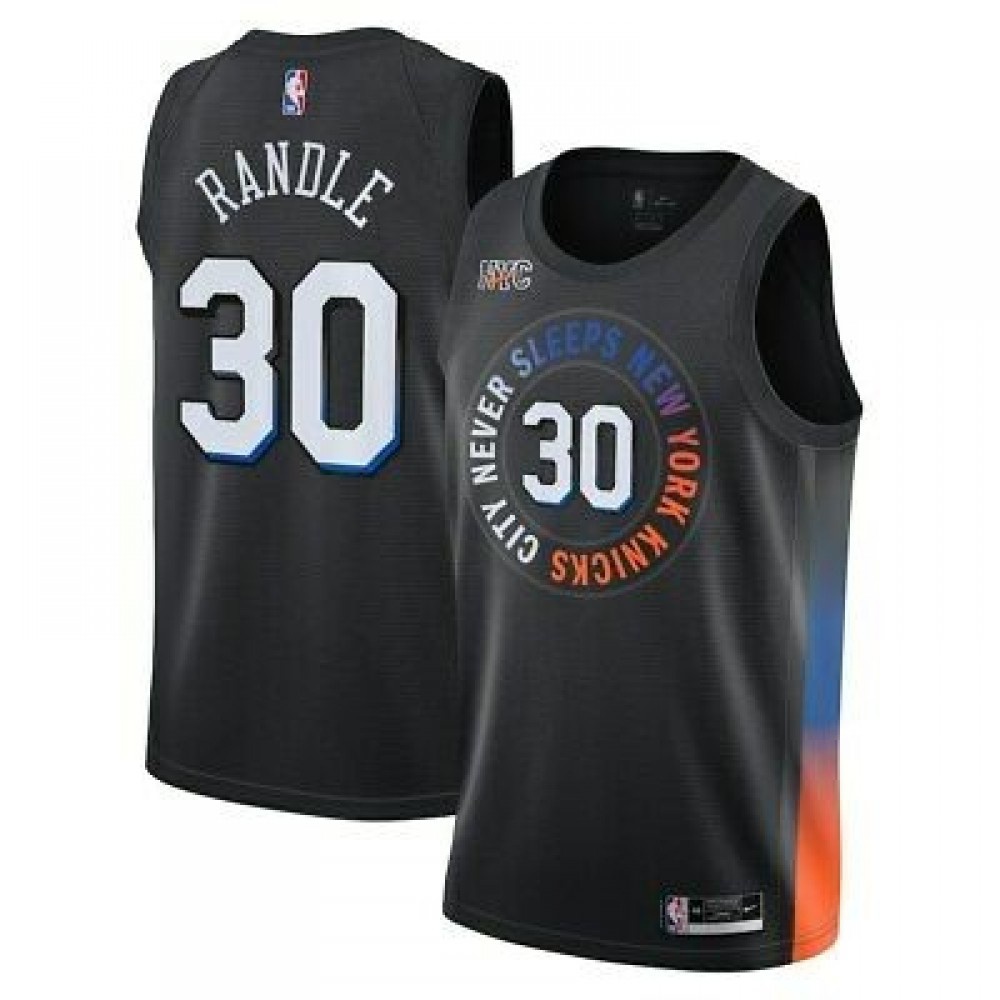 Men's New York Knicks Julius Randle #30 Black 2020/21 Swingman Jersey - City Edition-Pro Kit Vault | Brand New 26/27 Sports Jerseys